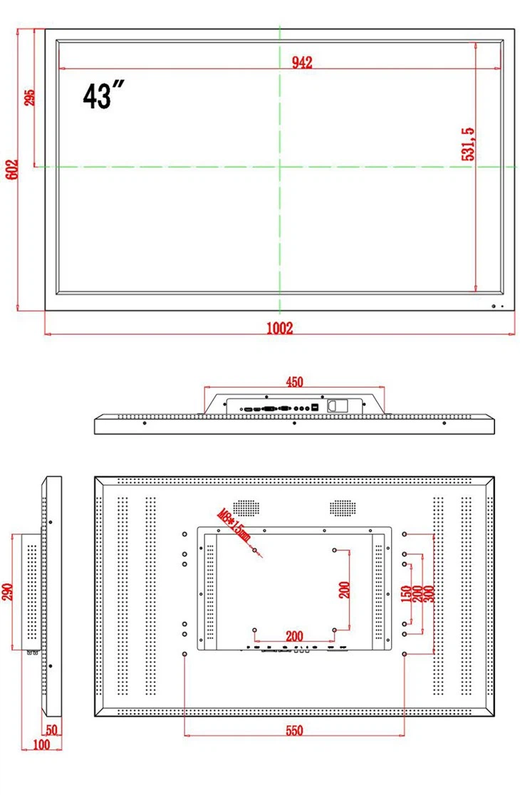 43 Inch Metal Case POE Powered Monitor